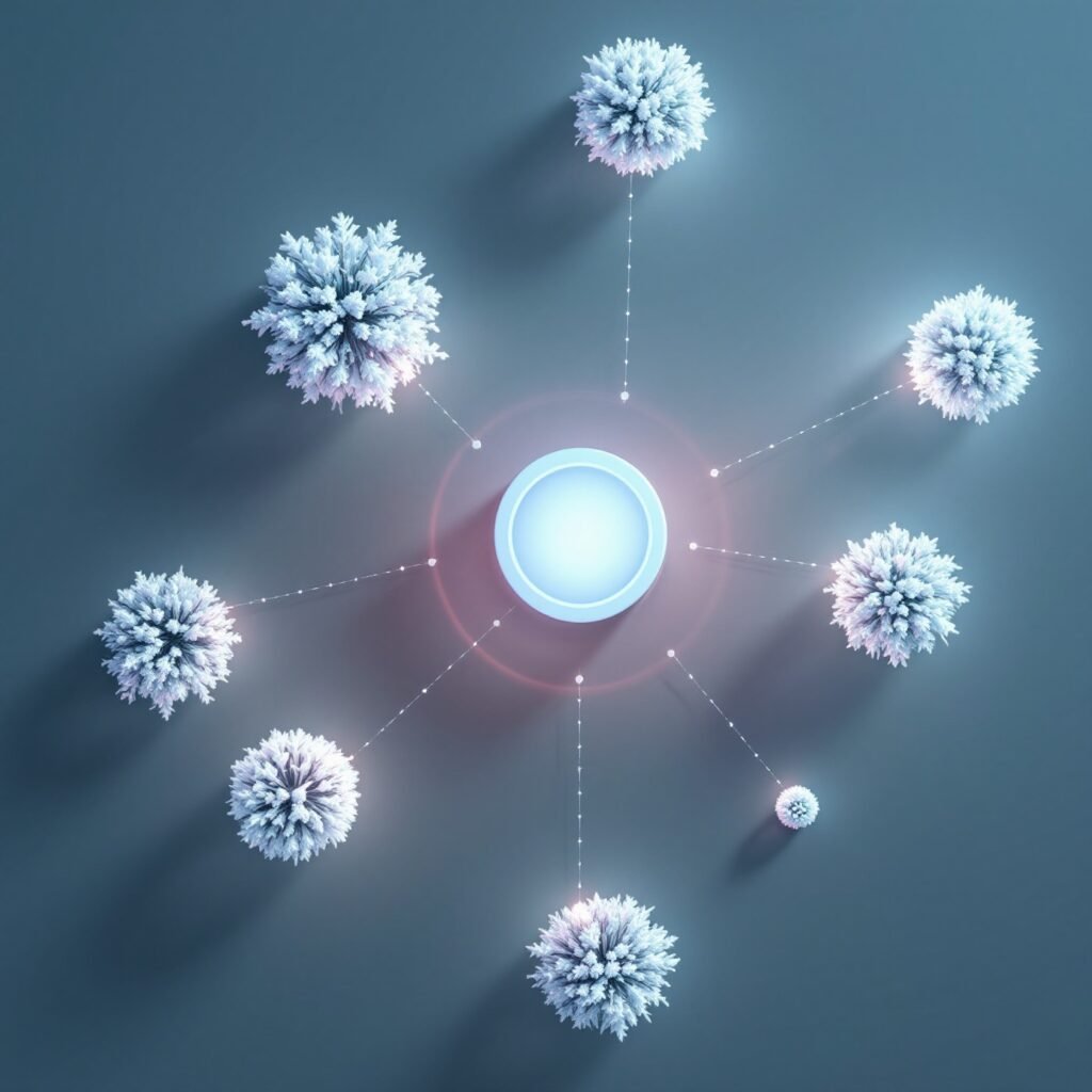 Un gráfico con múltiples ramas que representan las diversas salidas laborales de un curso estética profesional, como salones de belleza, spas y clínicas.